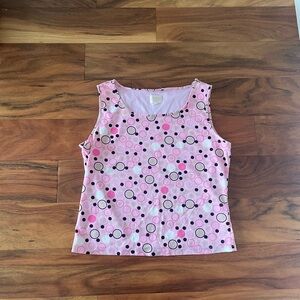 Cleo Y2K Pink Multi-Color Polka Dot Sleeveless Top